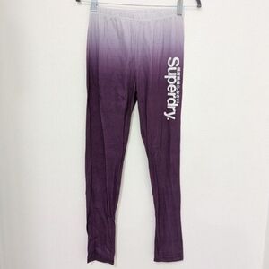 Superdry Women's Lightweight Purple Ombre Cotton Leggings Small